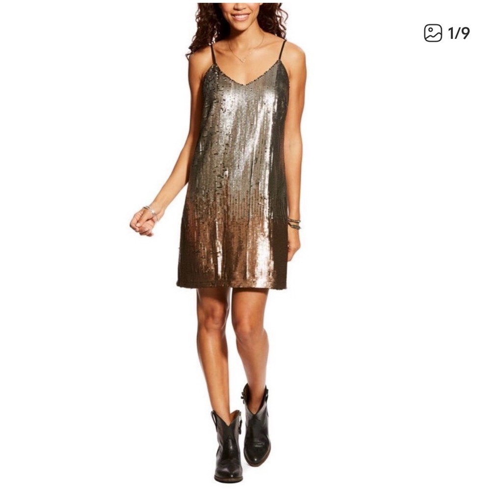 Ariat Metallic Sequin Rockstar Slip Dress - Bronze